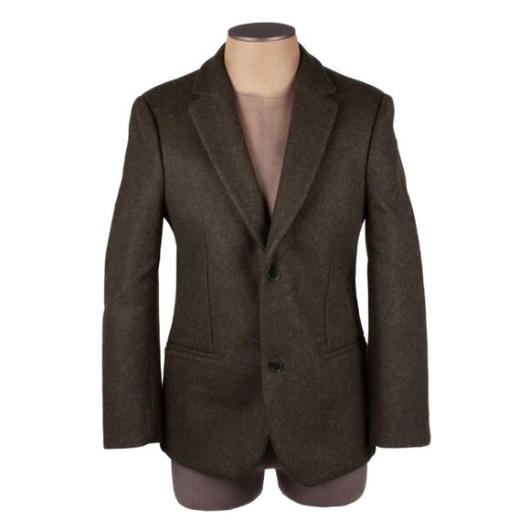CALVIN KLEIN COLLECTION Dark Green Heavy Wool Blazer Jacket - Picture 1 of 9